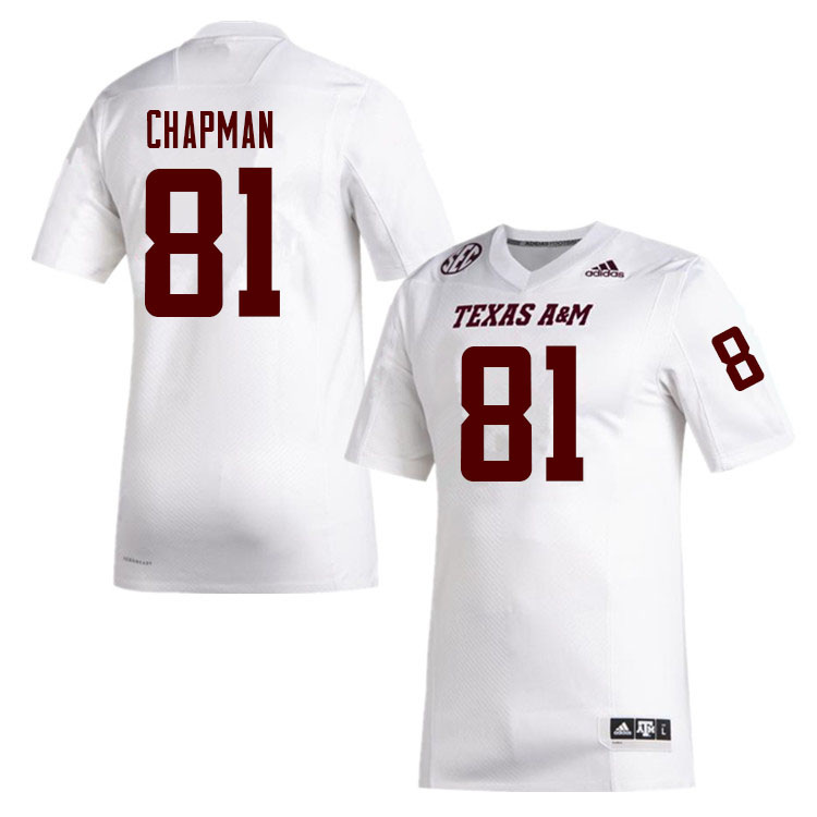 Men #81 Caleb Chapman Texas A&M Aggies College Football Jerseys Sale-White - Click Image to Close